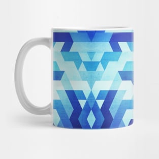 Abstract geometric triangle pattern (futuristic future symmetry) in ice blue Mug